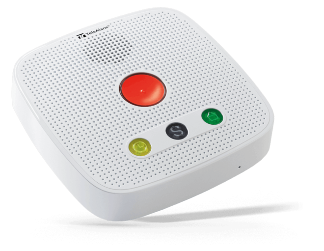 Hilfe nur einen Knopfdruck entfernt: Das Hausnotruf-Gerät sorgt für Sicherheit im Alltag (Foto: Telealarm. Gerätemodell kann je nach Region abweichen).